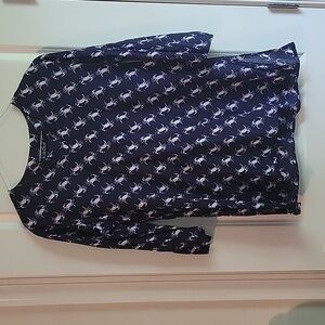 KikiSol Beachy Large Navy and White top